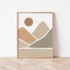 Tranh treo tường, tranh phong cảnh trang trí phòng bé, Neutral Mountain Art Print: Kids Room Decor
