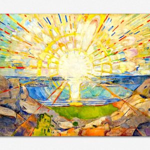 Tranh treo tường, tranh biển trang trí, Edvard Munch 'The Sun' Poster: Radiant Coastal Art Print