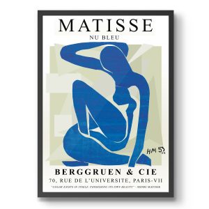 Tranh treo tường, tranh hiện đại cổ điển trang trí, Henri Matisse Blue Nude, Museum Art Exhibition Poster Print, Vintage Abstract Minimalist Framed Gift Idea, Sizes A6 A5 A4 A3 A2 A1