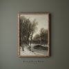 Tranh treo tường, tranh mùa đông phong cảnh trang trí, Moody Winter Landscape Print | Snowy Scene Painting | Vintage
