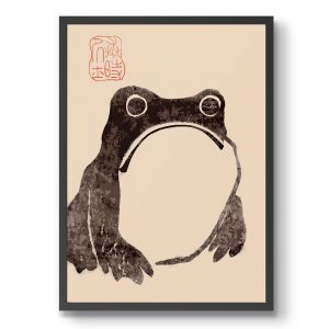 Tranh treo tường, tranh phong cảnh động vật trang trí, Matsumoto Hoji Frog Poster, Japanese Manga Print, Oriental Wall Art, Wildlife Woodblock Home Décor Framed | A6 A5 A4 A3 A2 A1 - Gift Idea