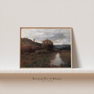 Tranh treo tường, tranh cổ điển trang trí, Vintage Autumn Painting | Fall Wall Art Print  #160