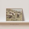 Tranh treo tường, tranh phong cảnh động vật trang trí, Sheep Painting Vintage | European Farmhouse Art Print #163