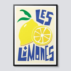 Tranh treo tường, tranh nhà bếp hiện đại trang trí, Lemons graphic illustration, modern citrus fruit wall art print, refreshing kitchen decor, perfect housewarming gift