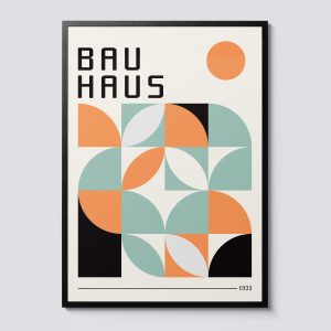 Tranh treo tường, tranh hiện đại trang trí, Bauhaus Summer Shapes Abstract Geometric Print, Mid-Century Modern Wall Art Decor, Perfect Gift Idea