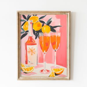 Tranh treo tường, tranh đồ uống trang trí, Aperol Spritz Poster | 70s Wall Art | Cocktail Print | Print | Preppy Wall Art | Girly Pink Aesthetics | Bar Cart Art