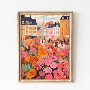 Tranh treo tường, tranh hoa trang trí, Paris Flower Market Print | Instant | Preppy Art | Matisse Inspired | Coquette Room Decor