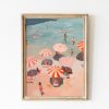 Tranh treo tường, tranh biển trừu tượng trang trí, Retro Beach Print, Abstract Italy Coastal Beach Summer Painting, Print, Girly Seaside Decor, Monterosso Pink Printable Wall Art