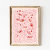 Tranh treo tường, tranh hoa hiện đại trang trí, August Birth Flower Wall Art, Poppy Flower Market, Les Fleurs, Poppies Flower Print Minimalist Art,  Botanical Soft Pink Frech Art