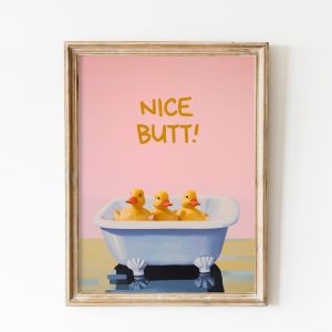 Tranh treo tường, tranh mùa đông trang trí, Nice Butt Art Print, Bathroom Printable Poster, Maximalist Decor, Rubber Ducks Poster Y2K Decor, Funny Poster, Bath Decor Cute Toilet Poster