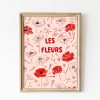 Tranh treo tường, tranh hoa hiện đại trang trí, August Brith Month, Les Fleurs Wall Art, Poppy Flower Market, Poppies Flower Print Minimalist Art, Botanical Soft Pink Frech Art Poppies