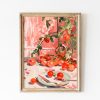 Tranh treo tường, tranh nhà bếp cổ điển trang trí, Retro Wall Art Tomato art print, Retro Kitchen Print, Trendy Wall Art, Dorm Room Decor, Aesthetic Tomatoes, Print, Pink Vegetable
