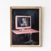 Tranh treo tường, tranh mùa đông trang trí, Pink Halloween Decor For Office, Spooky Out Of Office Sign, Gift for Work Colleagues, Office Funny Art, Soft Pink Printable Art