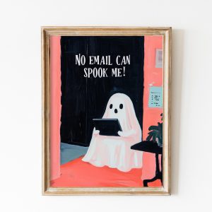 Tranh treo tường, tranh mùa đông trang trí, Pink Halloween Decor For Office, Pink Ghost Wall Art, Spooky Gift for Work Colleague, Office Funny Art, Soft Pink Cute Ghost Printable Art
