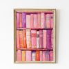 Tranh treo tường, tranh trang trí, Book Lover Print, Stack of Books Painting, Bookworm Printable Art, Soft Pink Trendy Wall Art, Print, Apartment Aesthetic, Pastel Art