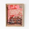 Tranh treo tường, tranh cổ điển trang trí, Kyoto Pink art printable, Coquette Japanese home decor, Retro wall art, 90s art prints, Y2k poster, Aesthetic print, Bike Books Lover Gift,