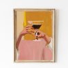 Tranh treo tường, tranh đồ uống trang trí, Espresso Martini Friendship Poster Gift, Elegant Girly College Dorm Room Decor, Hands Cocktail Painting Poster Cocktail Prints
