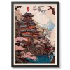 Tranh treo tường, tranh phong cảnh trang trí, Yokohama Castle Print, Japanese Anime Poster, Pagoda Temple Wall Art, Ukiyo-E Decor
