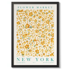 Tranh treo tường, tranh hoa trang trí, New York Flower Market, Graphic Watercolour Print, Poster, Wall Art Decor, Gift for Flower and Petal Lovers