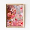 Tranh treo tường, tranh trang trí, Vday Heart Shaped Mirrorball Poster, Pink Love Disco Ball Decor, Soft Pink Preppy Valentine’s Day Wall Art, Y2K Dopamine Decor, Vday Gift