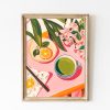 Tranh treo tường, tranh hoa nhà bếp trang trí, Trendy Matcha Print: Green Tea Art & Japanese Flowers Printable, Kitchen Decor, Coffee Bar Decor, Matcha Club Coffee Bar Decor
