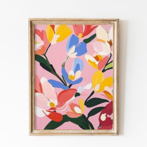 Tranh treo tường, tranh hoa trang trí phòng bé, Floral Art for Nursery Room, Flowers Wall Art, Coquette Soft Pink Decor, Spring Floral Oil Painting, Girly Preppy Trendy Art, Floral Pattern