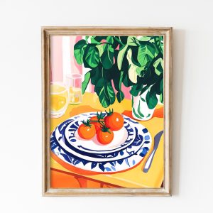 Tranh treo tường, tranh nhà bếp cổ điển trang trí, Retro Wall Art Tomato art print, Retro Kitchen Print, Trendy Wall Art, Dorm Room Decor, Aesthetic Tomatoes, Print, vegetable poster