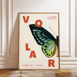 Tranh treo tường, tranh trang trí, Barcelona Butterfly Exhibition Print: Mid-Century Modern Wall Art