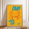 Tranh treo tường, tranh nhà bếp biển trang trí, Crab Lover Club Poster: Retro Seafood Kitchen Wall Art