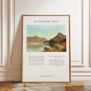 Tranh treo tường, tranh trang trí, In Flanders Fields Poster: Remembrance Poem Art - Historical Wall Decor