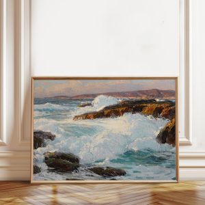 Tranh treo tường, tranh biển trang trí, Edgar Payne Seascape Art Print: Coastal Surge, Ocean Waves