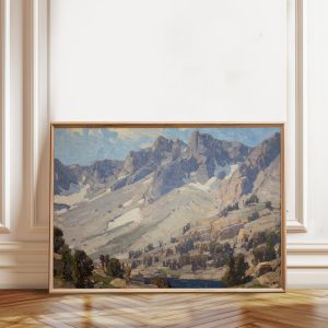 Tranh treo tường, tranh phong cảnh trang trí, Sierra Lake Vista Print: Edgar Alwin Payne Mountain Landscape Art