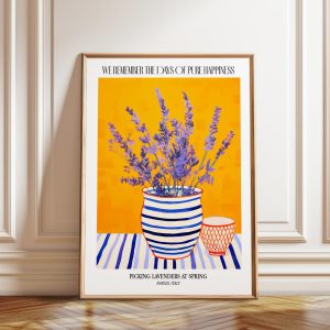 Tranh treo tường, tranh hoa trang trí, Lavender Still Life Art Print: Naples Spring Florals