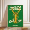 Tranh treo tường, tranh nhà bếp biển trang trí, Lobster Lover Club Poster: Retro Seafood Kitchen Wall Art