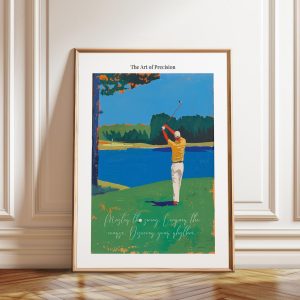 Tranh treo tường, tranh hiện đại trang trí, Abstract Golf Swing Art Print: Sports Wall Decor