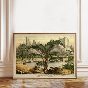 Tranh treo tường, tranh hoa phong cảnh trang trí, Palm Tree Landscape Print: Tropical Botanical Wall Art