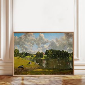 Tranh treo tường, tranh phong cảnh trang trí, John Constable Wivenhoe Park Print: English Countryside Art, Pastoral Landscape