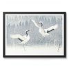 Tranh treo tường, tranh phong cảnh động vật trang trí, Dance of Eternal Love by Toshi Yoshida, Crane Print, Japanese Poster, Wall Art Decor, Gift
