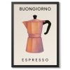 Tranh treo tường, tranh đồ uống nhà bếp trang trí, Buongiorno Espresso Print, Coffee Kitchen Decor Poster, Modern Wall Art Gift