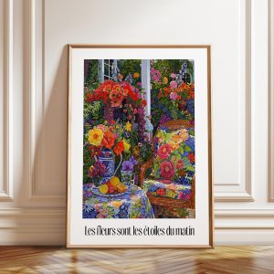 Tranh treo tường, tranh hoa trang trí, Lush Garden Poster: Vibrant Floral Arrangement Wall Art