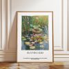 Tranh treo tường, tranh hoa trang trí, Water Lily Pond Art Print: Botanical Garden Wall Decor