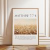 Tranh treo tường, tranh trang trí, Matthew 7:7-8 Bible Verse Poster - Seek and You Shall Find Scripture Quote Wall Decor – Poster, Framed and Canvas Print