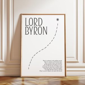 Tranh treo tường, tranh trang trí, Lord Byron Quote Poster: Pathless Woods Motivational Wall Art