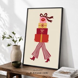 Tranh treo tường, Chồng hộp quà Giáng Sinh, Christmas Gifts, Gift Boxes, Holiday Decor, nhận in theo yêu cầu.