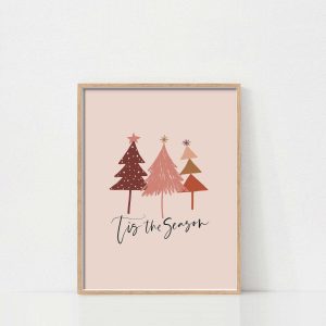 Tranh Cây thông Noel, Biển hiệu Giáng Sinh Boho, Trang trí Lễ hội
