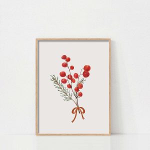 Tranh Quả mọng Giáng Sinh, Phong cách Bắc Âu (Scandinavian), Tranh Màu nước