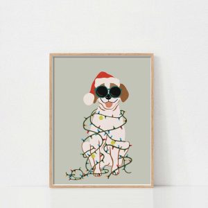 Tranh Chó Beagle Giáng Sinh, Tranh Thú cưng, Quà cho Người yêu Chó