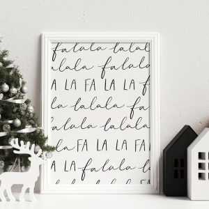 Tranh Giáng Sinh (Trắng Đen), Tranh Chữ 'Fa La La', Phong cách Bắc Âu (Scandinavian)