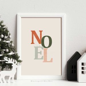 Tranh Chữ 'Noel', Phong cách Boho, Trang trí Giáng Sinh Mùa đông