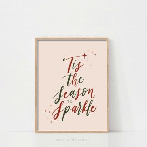 Tranh Quote 'Tis the Season to Sparkle', Trang trí Lễ hội, Ấm cúng